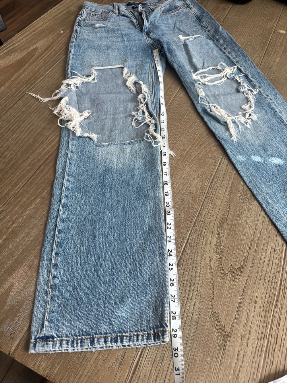AÉROPOSTALE Blue High Rise Straight Leg Jeans Women’s Size 2 - Picture 2 of 4